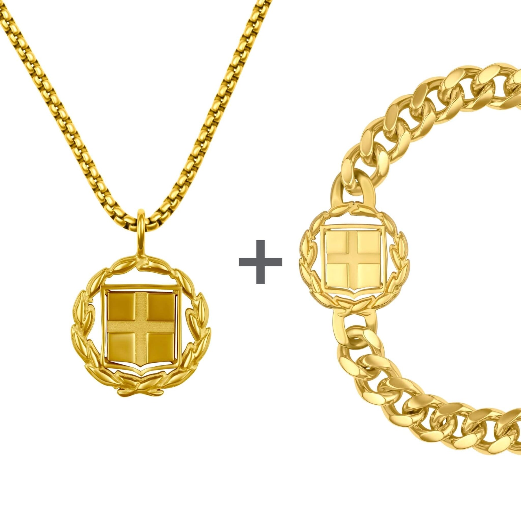 Griechenland Wappen Schmuck Set Herren Edelstahl | d'origine