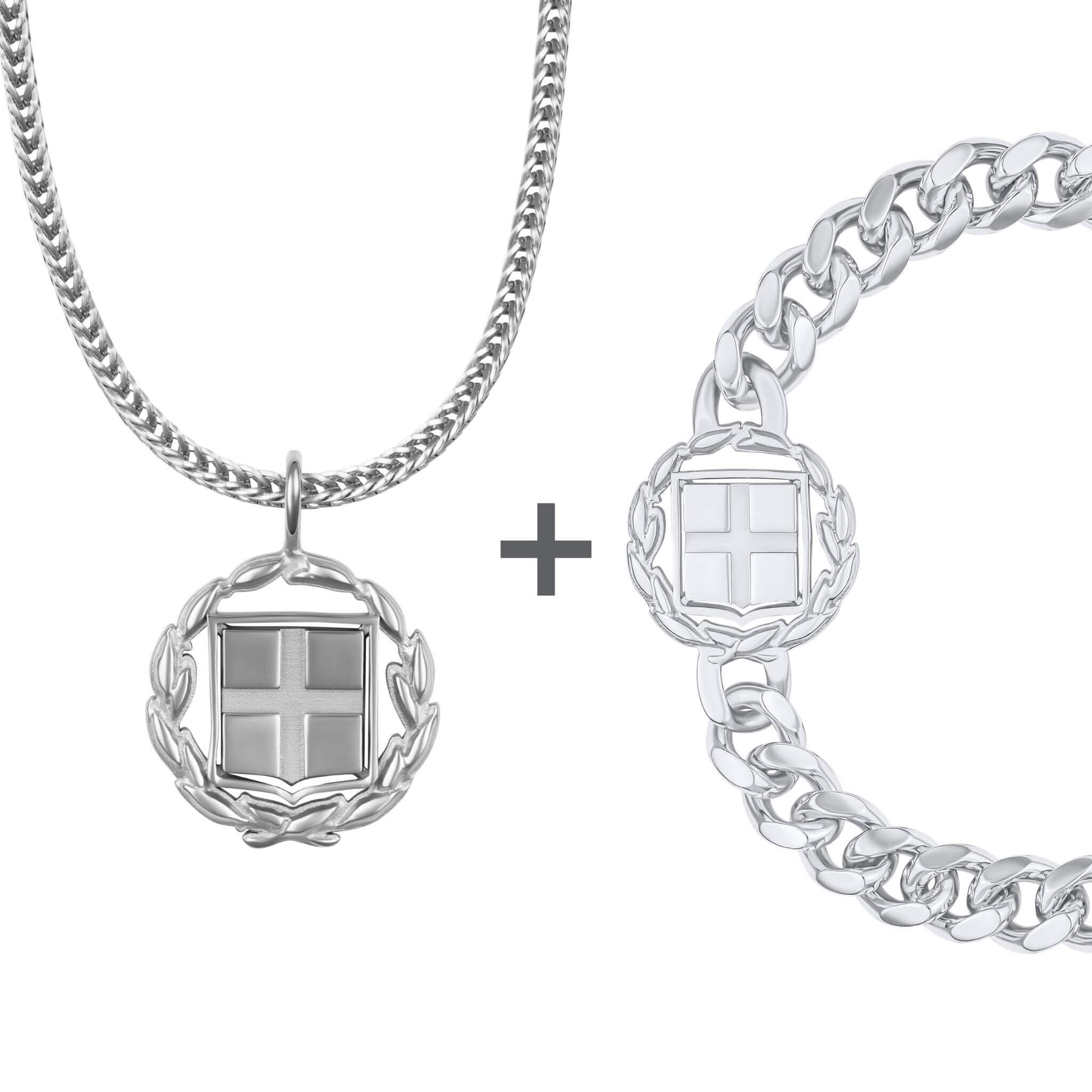 Griechenland Wappen Schmuck Set Herren Edelstahl | d'origine