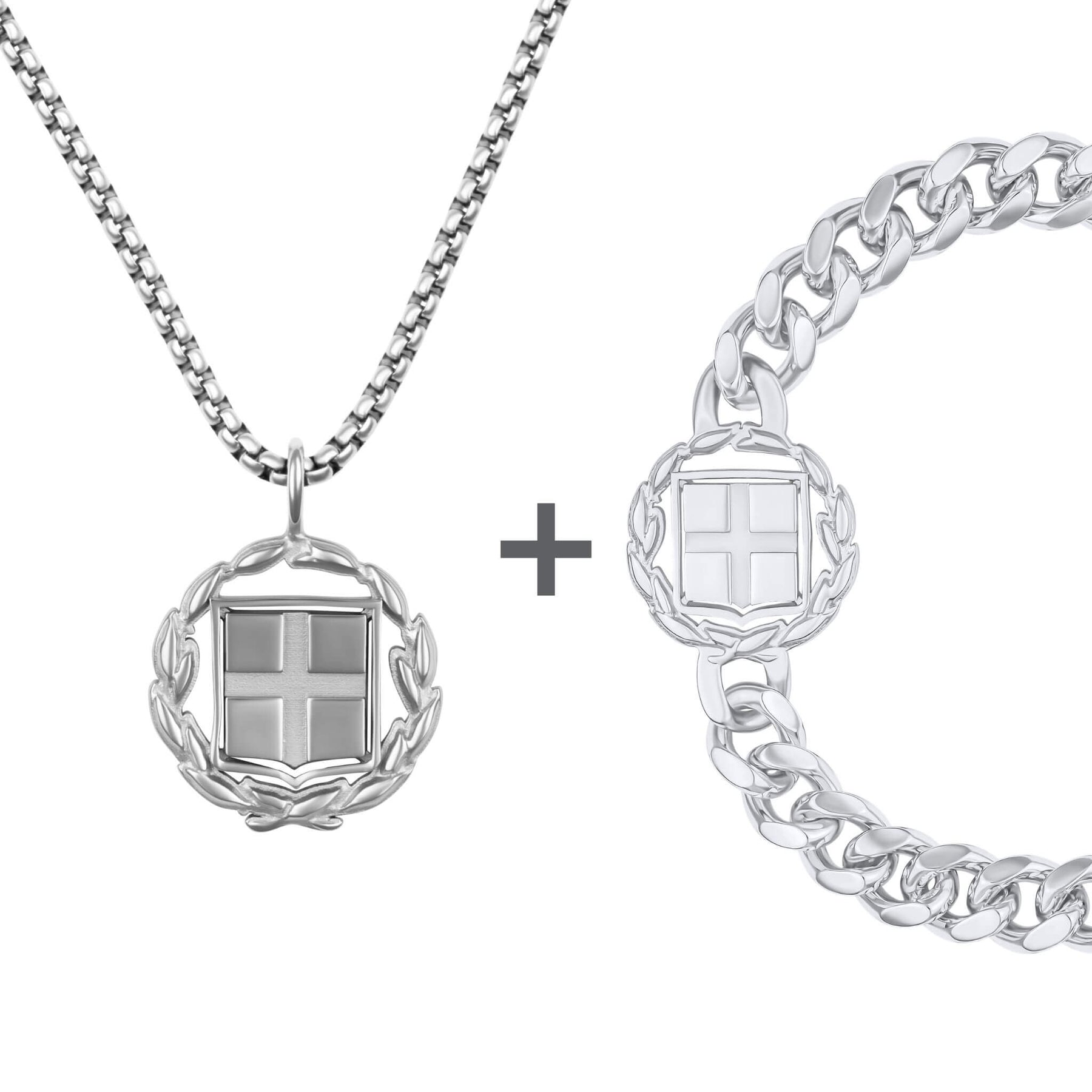 Griechenland Wappen Schmuck Set Herren Edelstahl Kollektion
