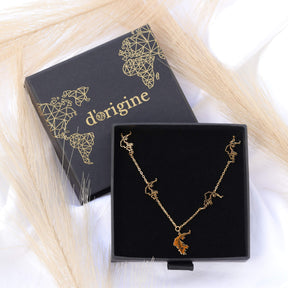 Griechenland Landkarte 5-Anhänger Kette Damen 18K Gold | d'origine