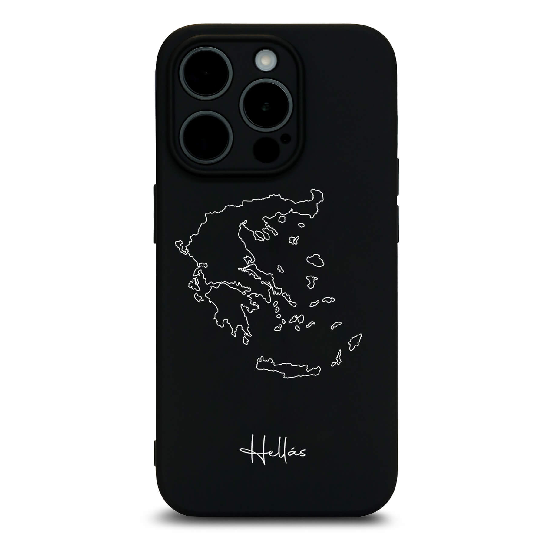Greece phone case for iPhone 13 to 16 – back with map and lettering