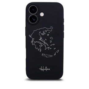 Greece phone case for iPhone 17 – back with map and lettering