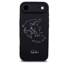 Greece phone case for iPhone 17 Air – back with map and lettering