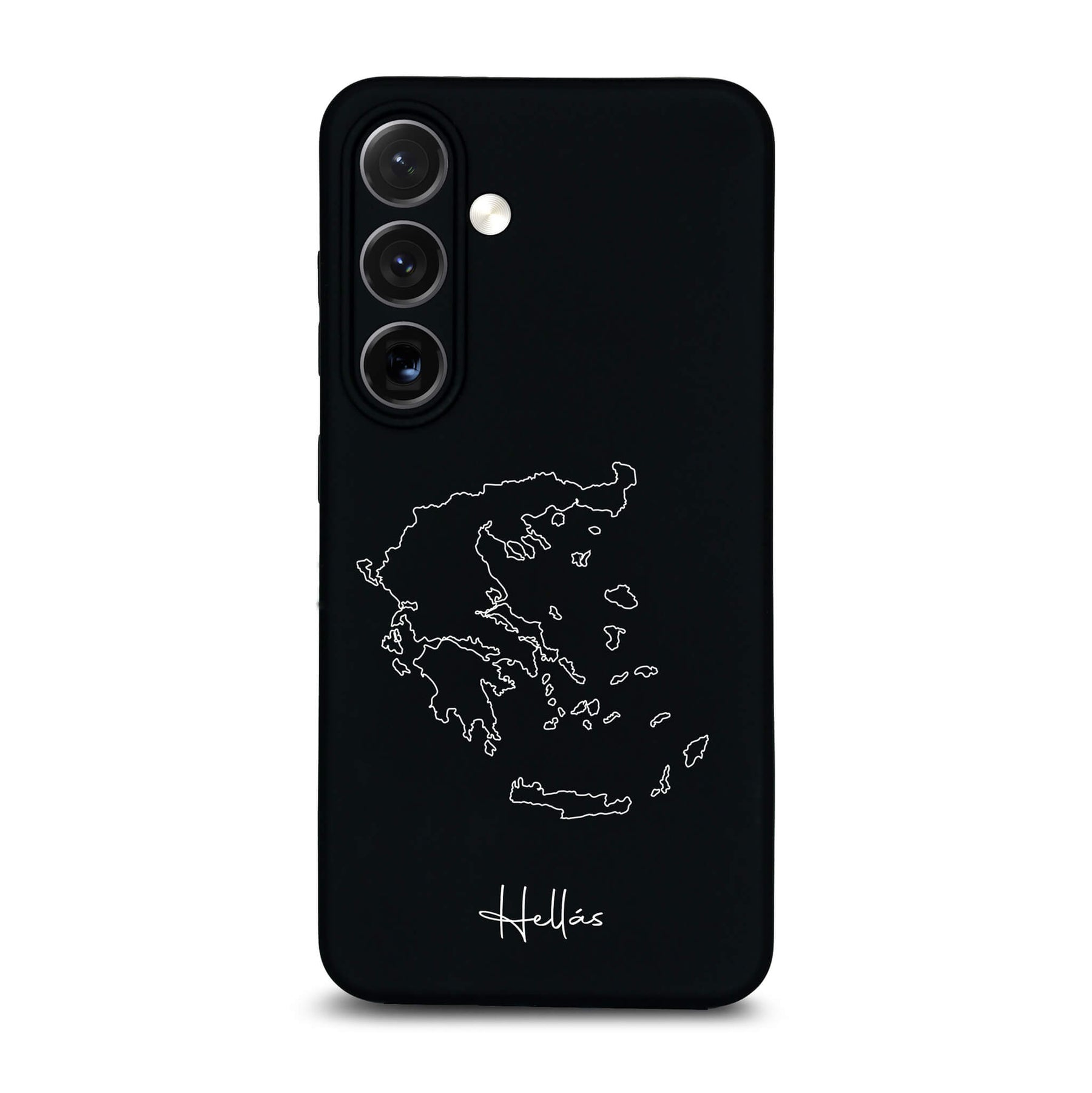 Greece phone case for Samsung Galaxy S23 to S26 – back with map and lettering