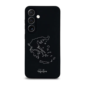 Greece phone case for Samsung Galaxy S23 to S26 – back with map and lettering