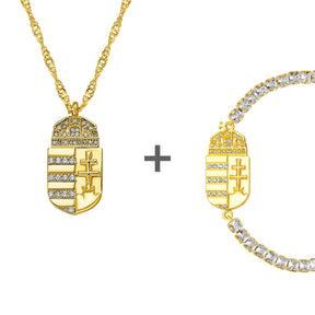 Ungarn Wappen Schmuck Set Damen 18K Gold | d'origine