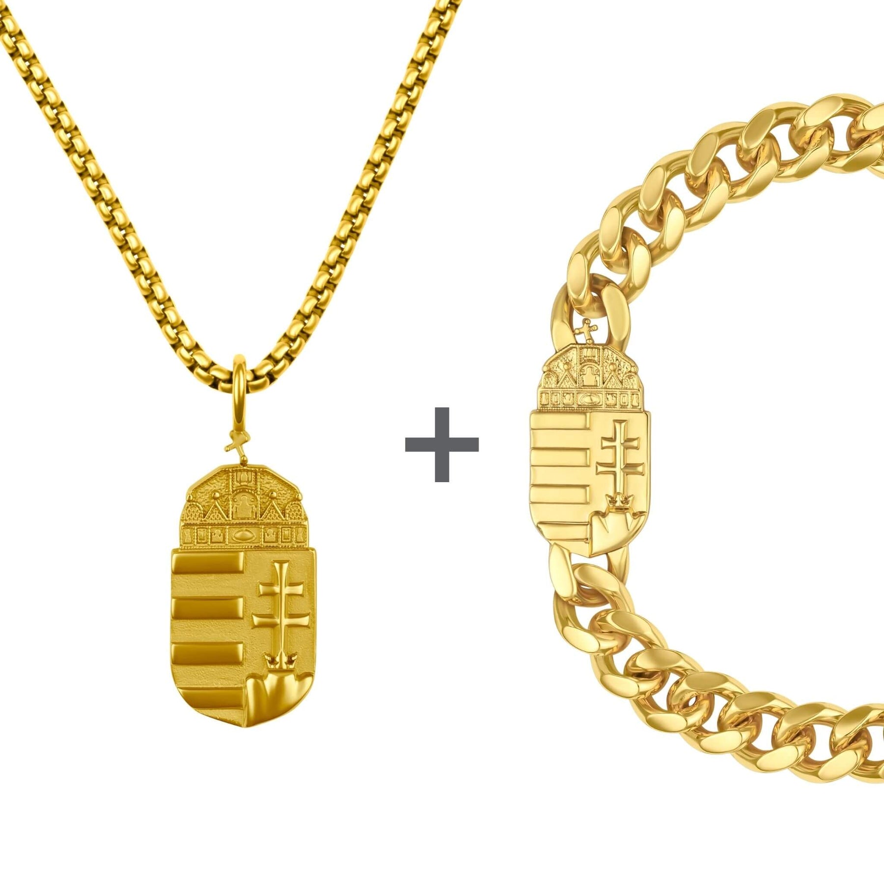 Hungary Emblem Jewelry Set Men Stainless Steel | d'origine
