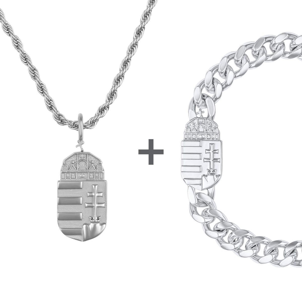 Ungarn Wappen Schmuck Set Herren Edelstahl | d'origine