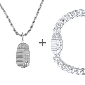 Hungary Emblem Jewelry Set Men Stainless Steel | d'origine