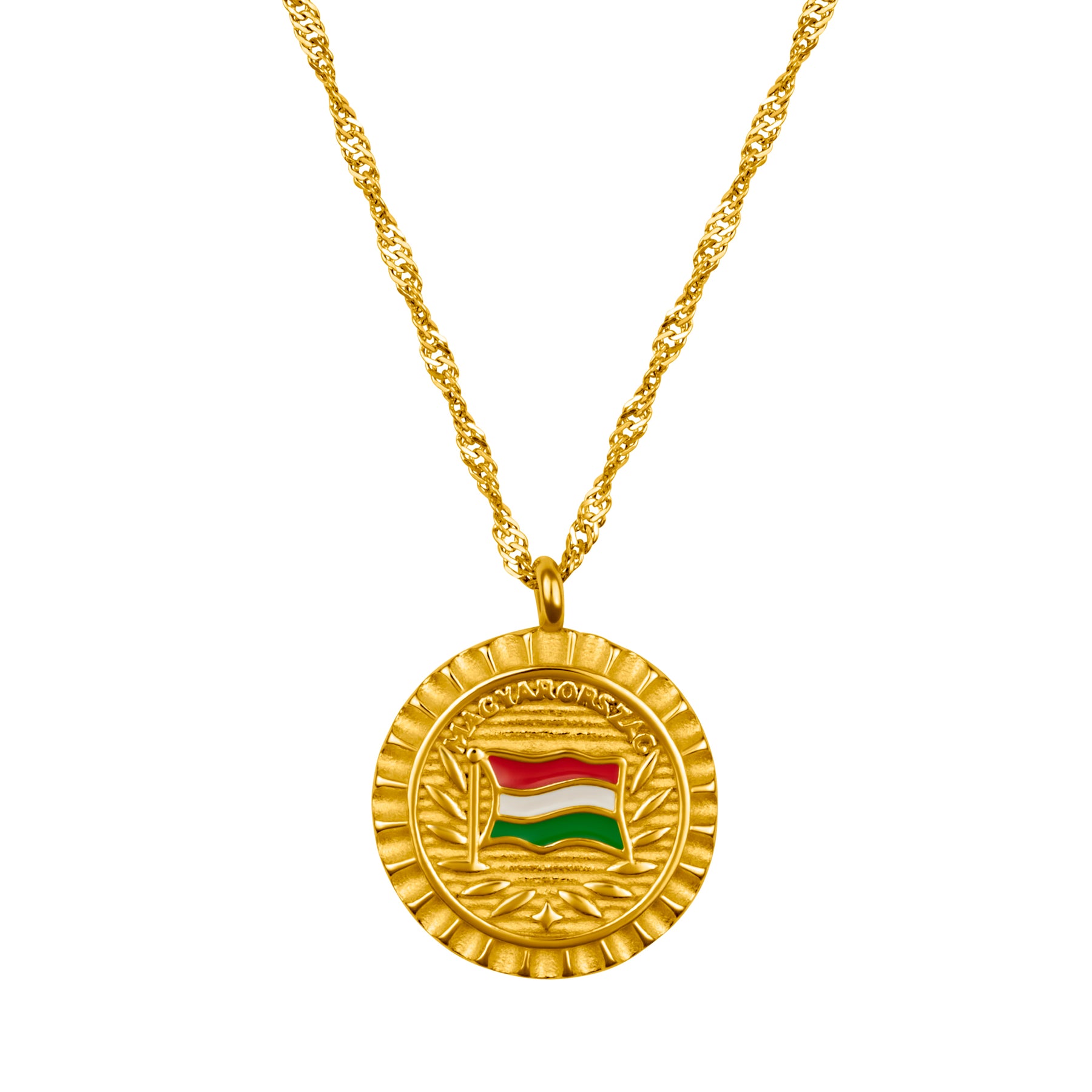 Hungary Flag Necklace Women 18K Gold | d'origine