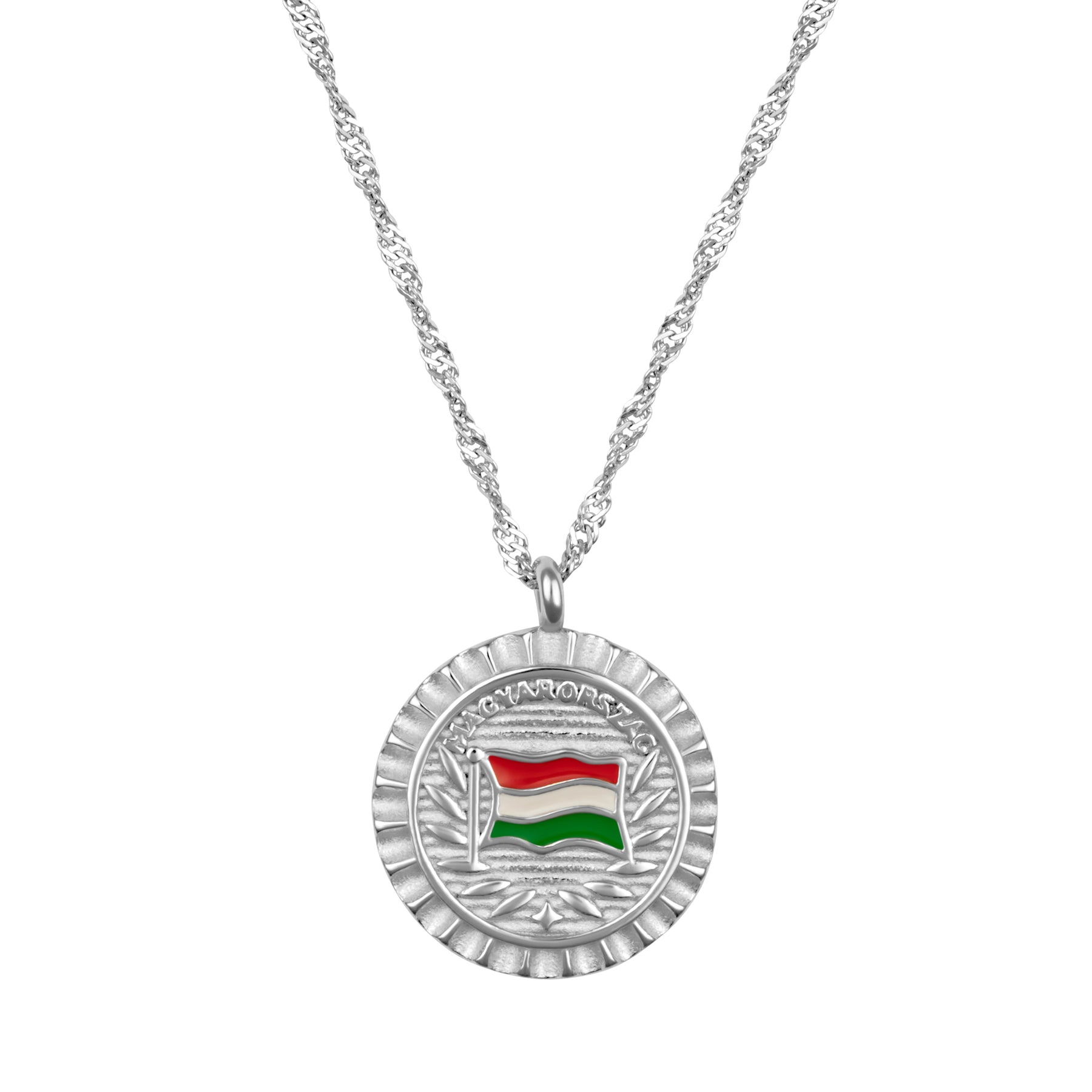 Hungary National Flag Necklace Women Silver Waterproof | d'origine
