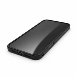 Handyhülle mit eingesetztem iPhone – Vorderseite mit 1 mm erhöhtem Displayrand