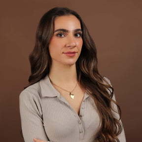 Iran Map Necklace for Women worn by model