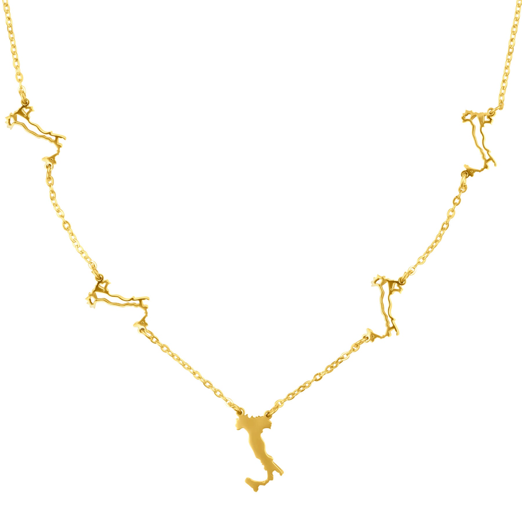Kosovo Landkarte 5-Anhänger Kette Damen 18K Gold | d'origine
