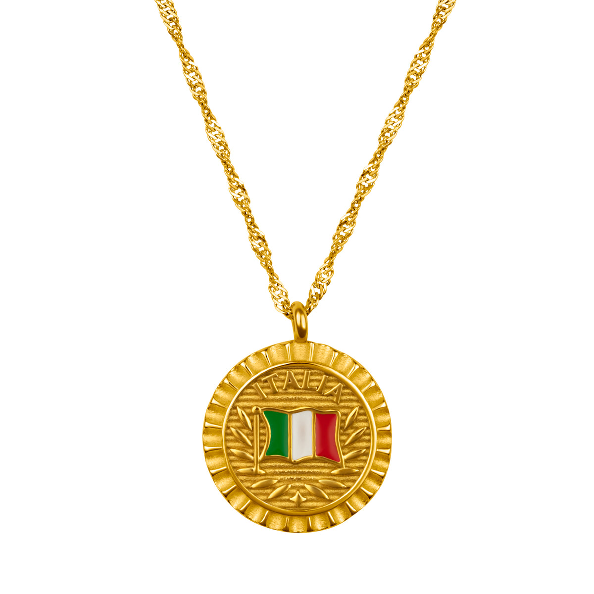 Italien Flaggenkette Damen 18K Gold | d'origine