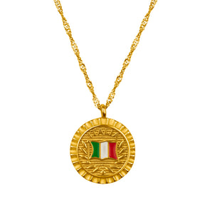 Italien Flaggenkette Damen 18K Gold | d'origine