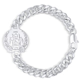 Afghanistan Emblem Bracelet Men Silver Stainless Steel | d'origine