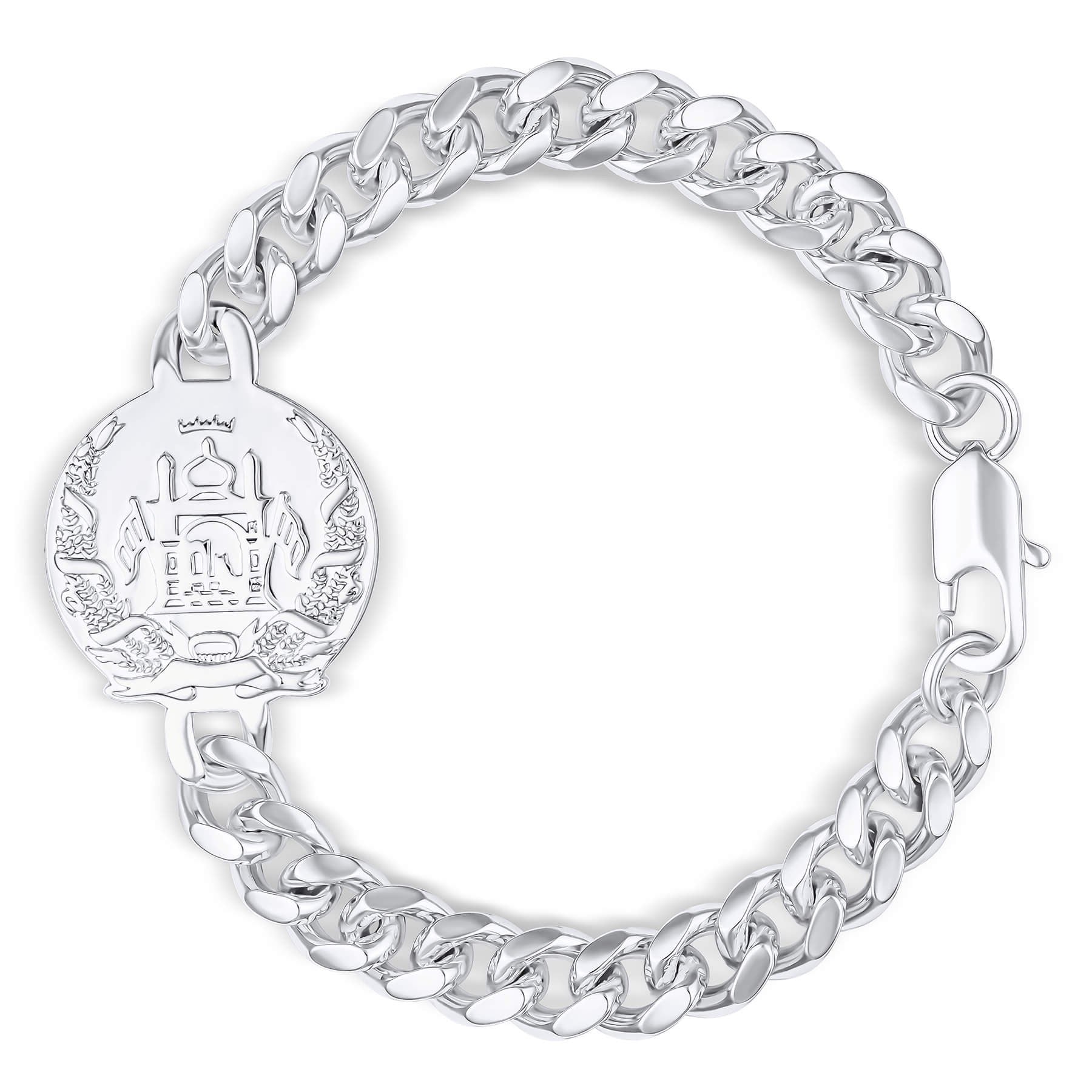 Afghanistan Emblem Bracelet Men Silver Stainless Steel | d'origine