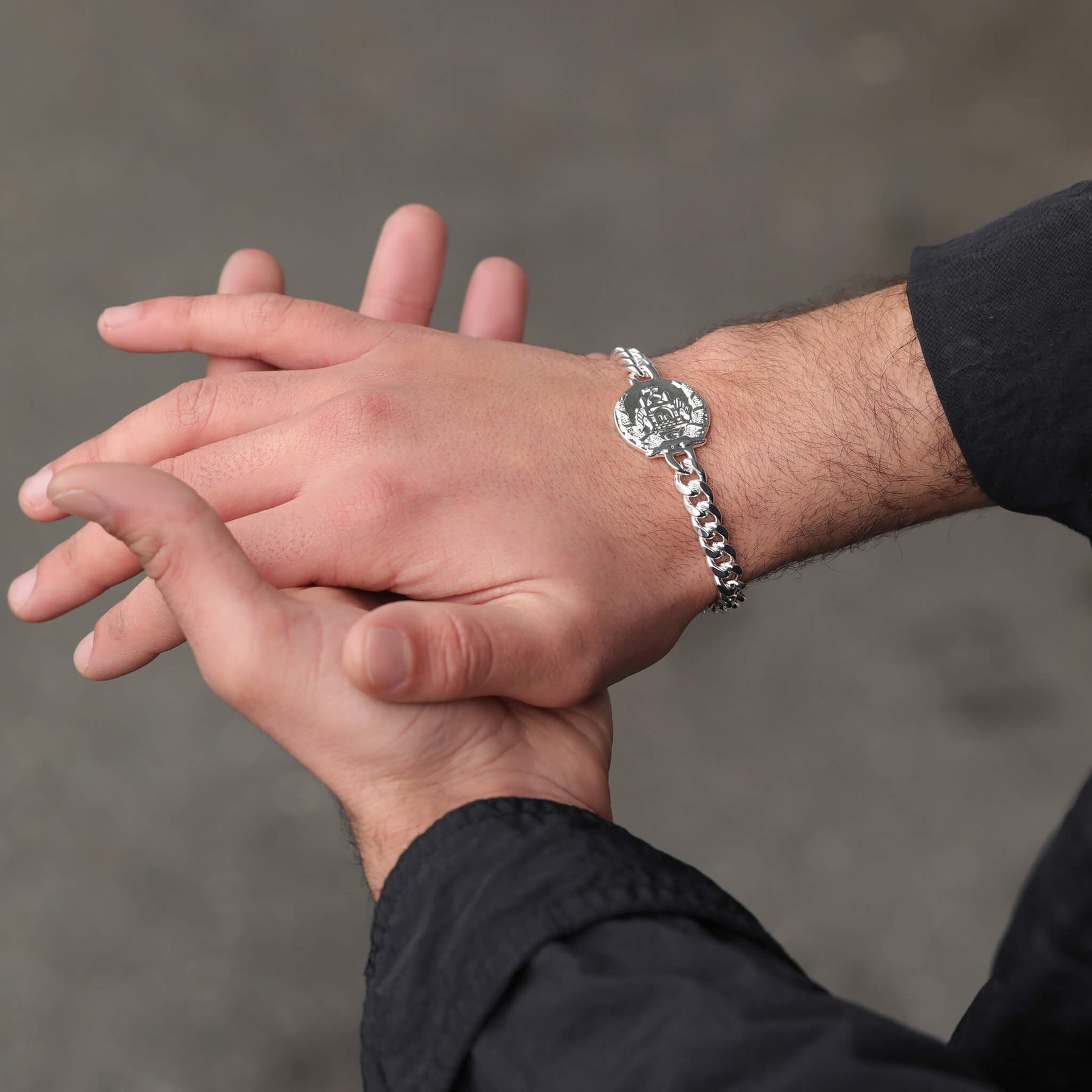 Afghanistan Emblem Bracelet Men worn by model