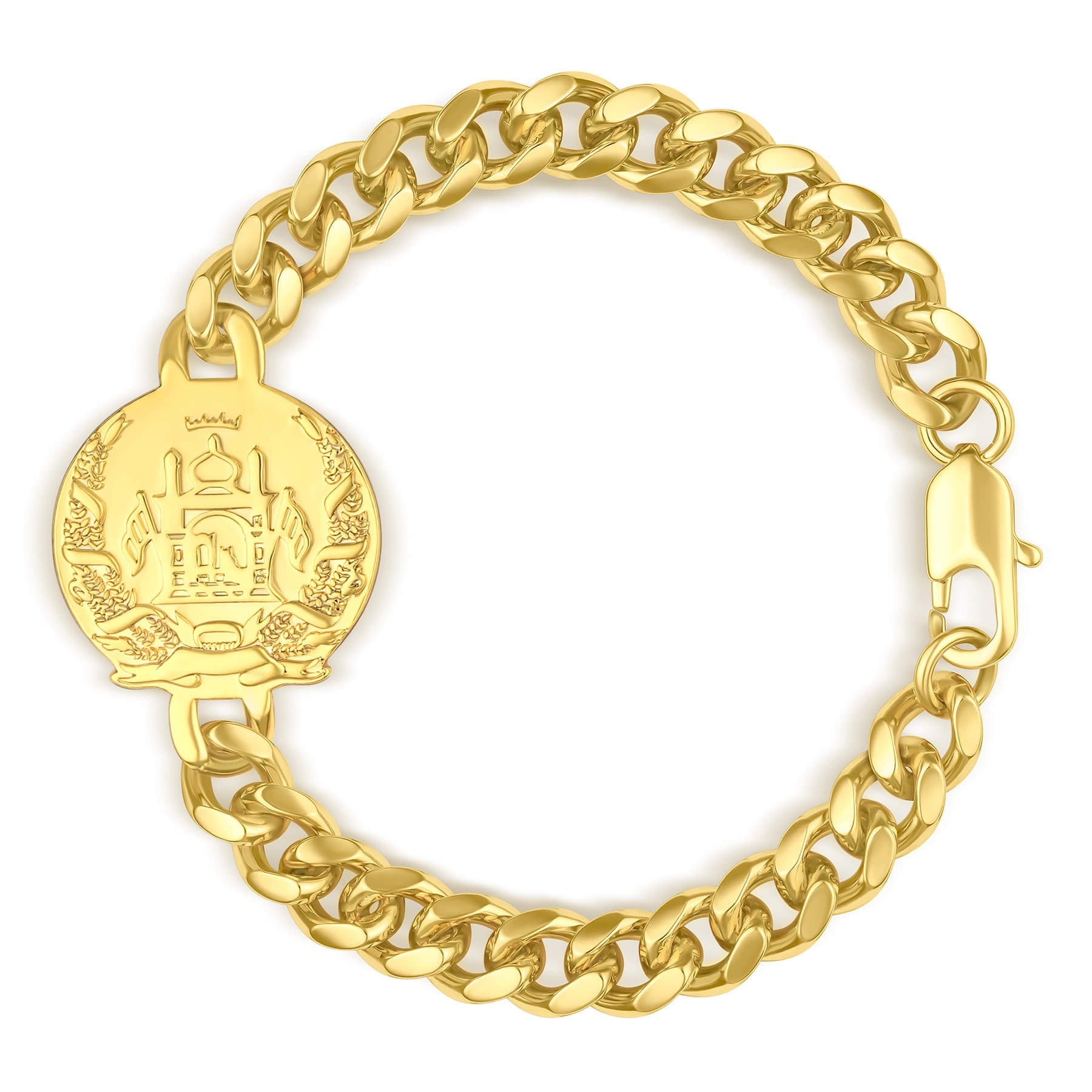 Afghanistan Emblem Bracelet Men Gold-Plated | d'origine