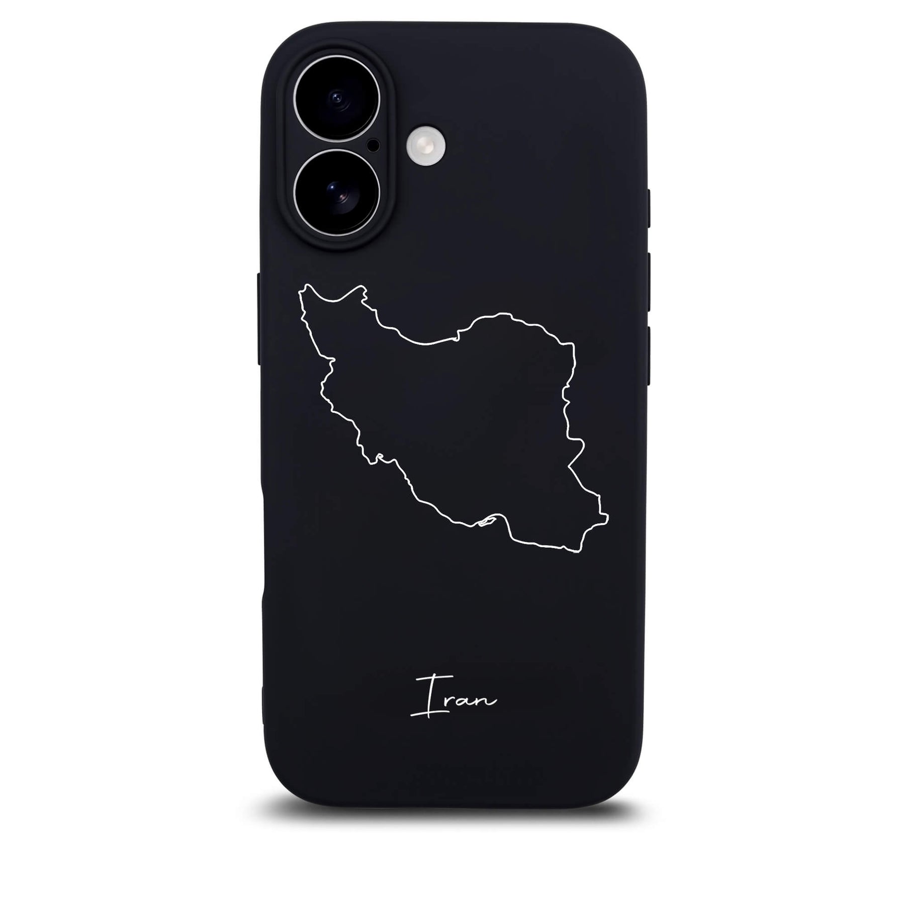Iran Handyhülle für iPhone 17 – Rückseite mit Landkarte und Schriftzug