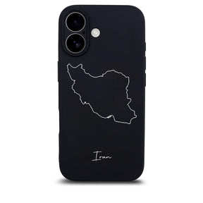 Iran Handyhülle für iPhone 17 – Rückseite mit Landkarte und Schriftzug