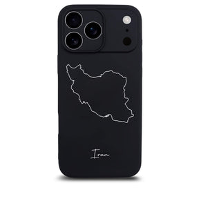 Iran Handyhülle für iPhone 17 Pro – Rückseite mit Landkarte und Schriftzug