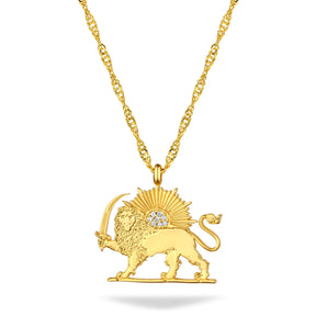 Iran Löwe Wappen Kette Damen 18K Gold | d'origine