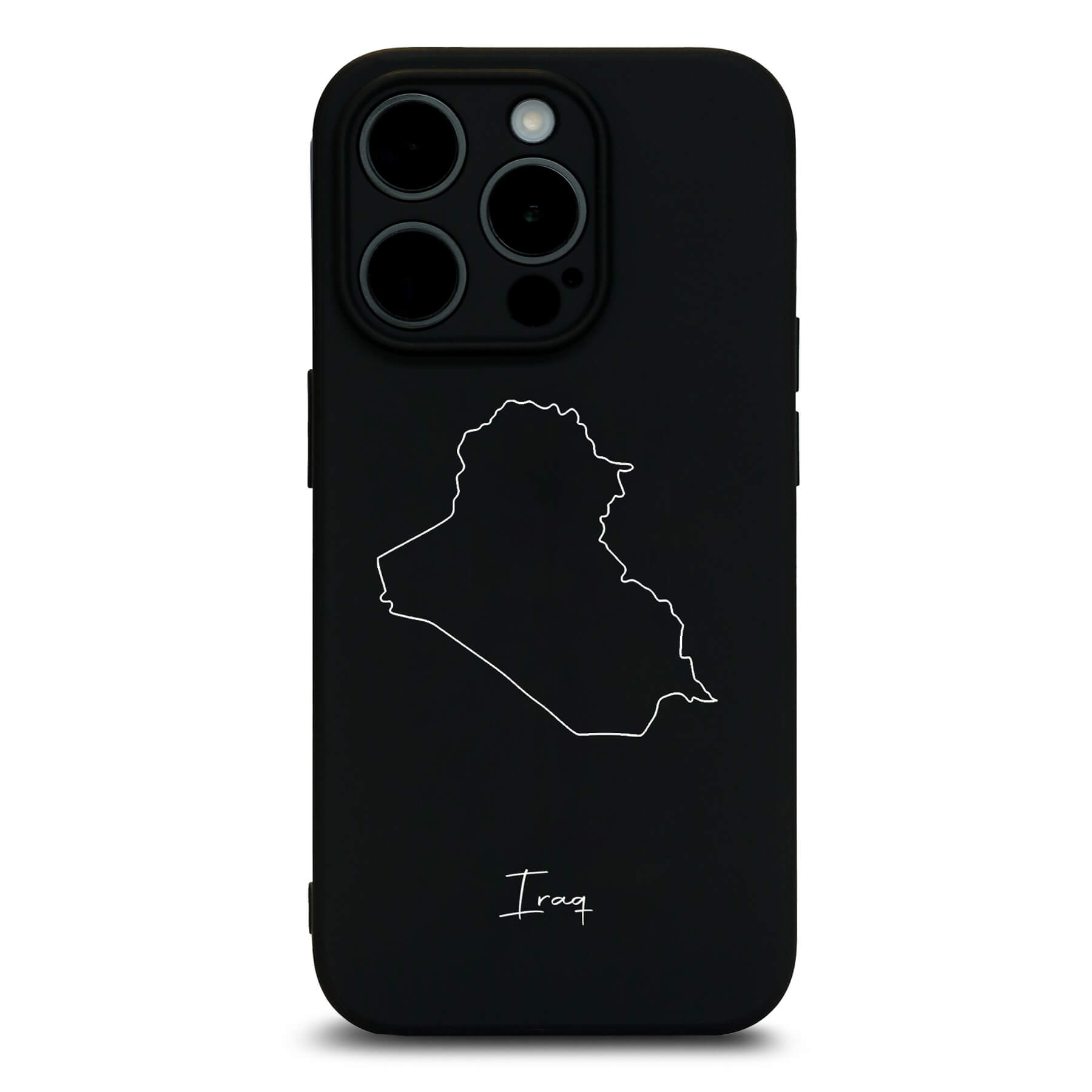Irak Handyhülle für iPhone 13 bis 16 – Rückseite mit Landkarte und Schriftzug