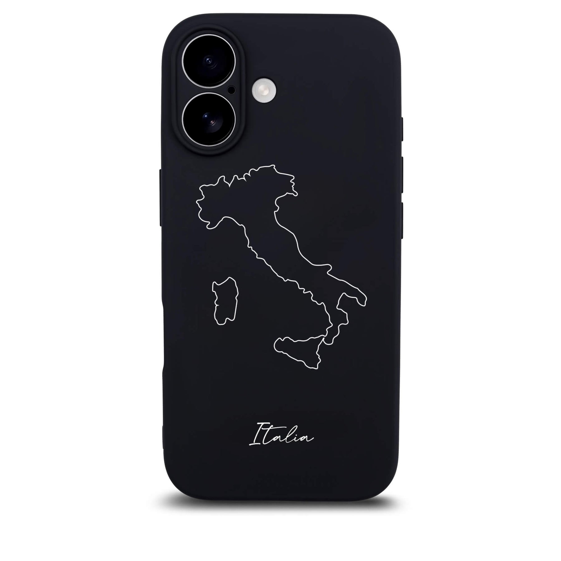 Italien Handyhülle für iPhone 17 – Rückseite mit Landkarte und Schriftzug