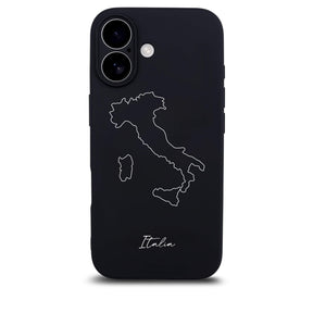 Italien Handyhülle für iPhone 17 – Rückseite mit Landkarte und Schriftzug