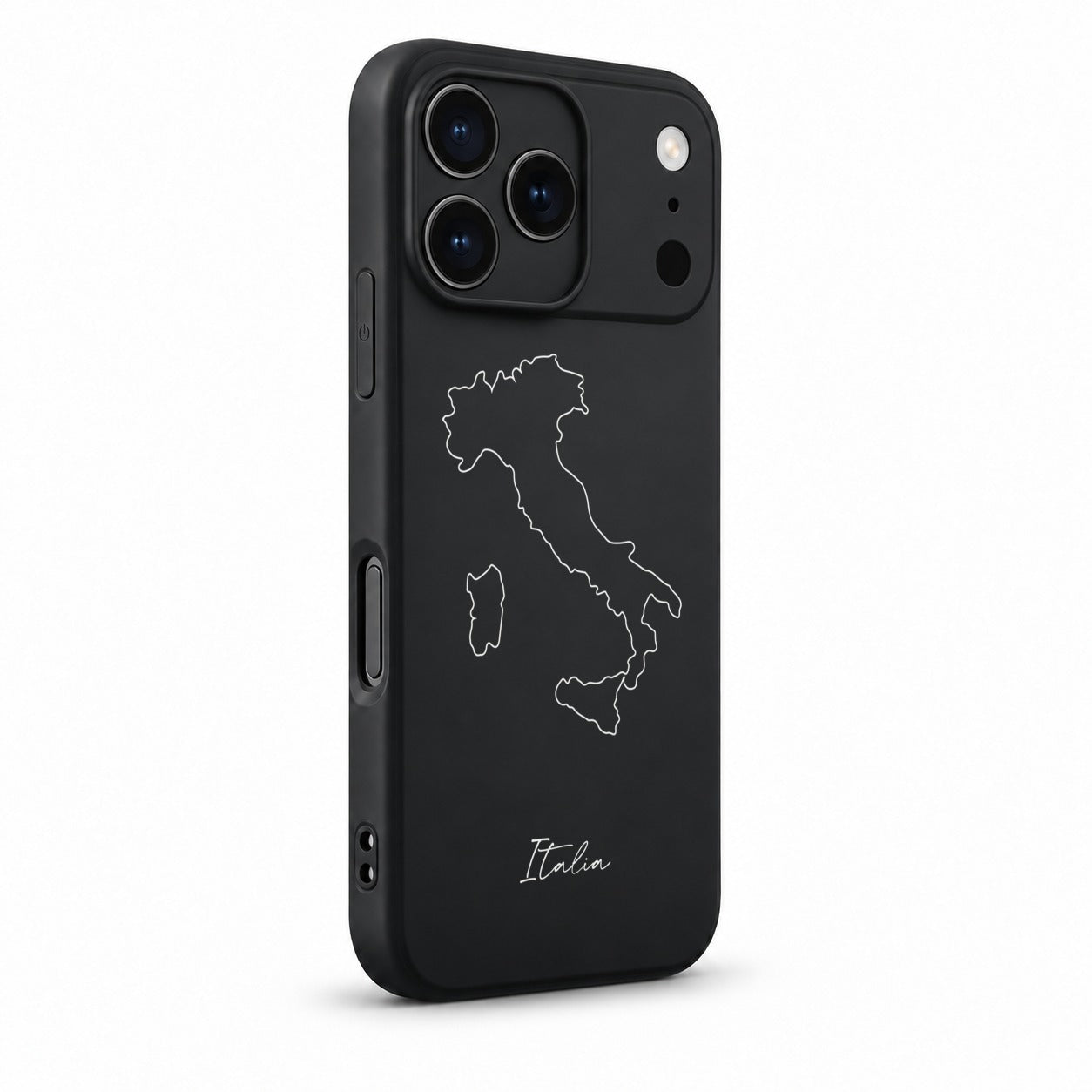 Italien Handyhülle für iPhone 17 Pro – Schrägansicht mit Kamerarand und Seitentasten