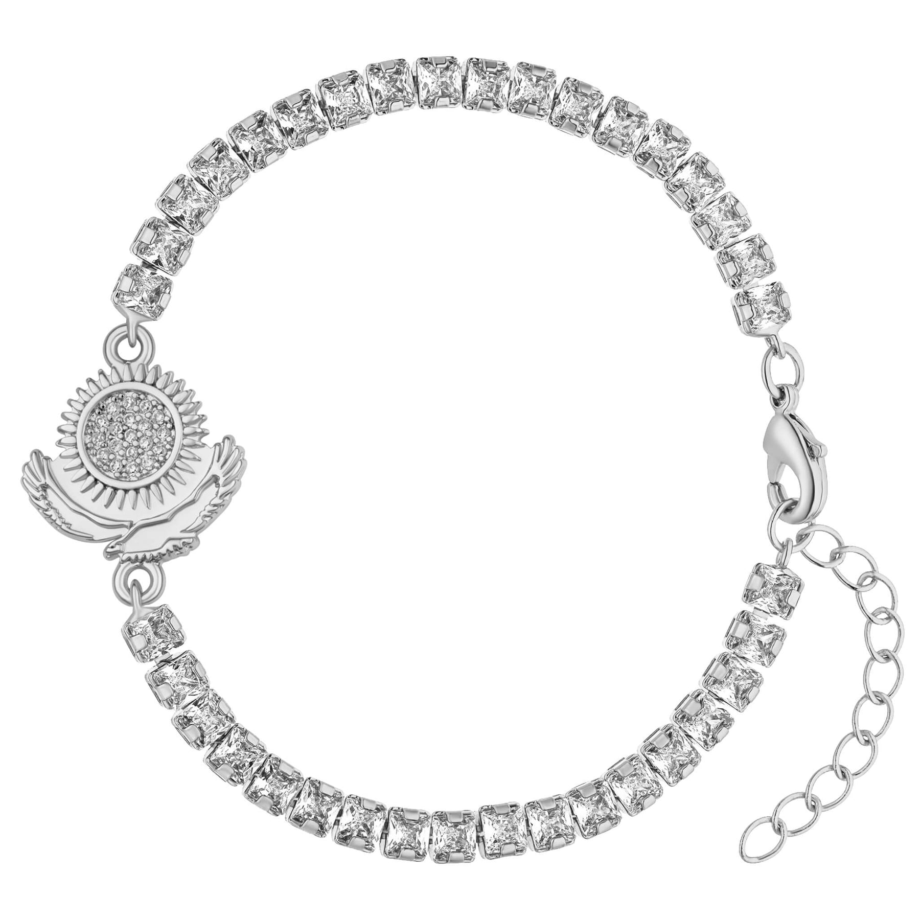 Kasachstan Wappen Armband Damen Silber Edelstahl – Adler