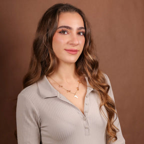 Kurdistan 5-Anhänger Kette Damen Tragefoto – Landkarte
