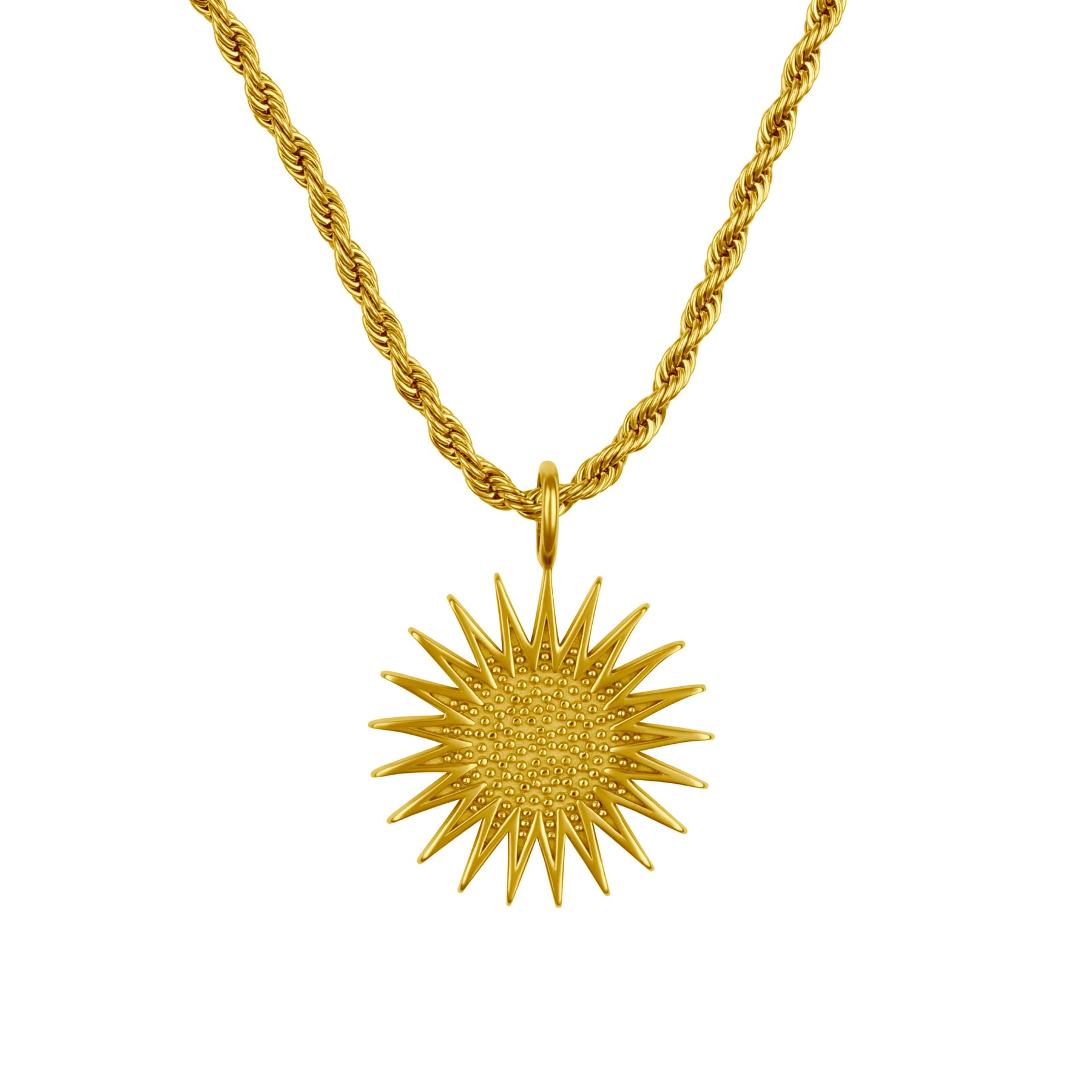 Kurdistan Roj Sun Emblem Necklace for Men 18K Gold | d'origine