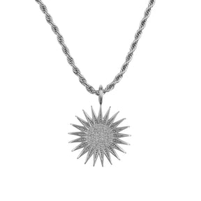 Kurdistan Emblem Necklace for Men Silver Stainless Steel – Roj Sun