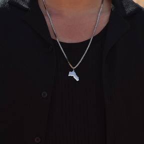 Kurdistan Map Necklace for Men Worn Photo – Map