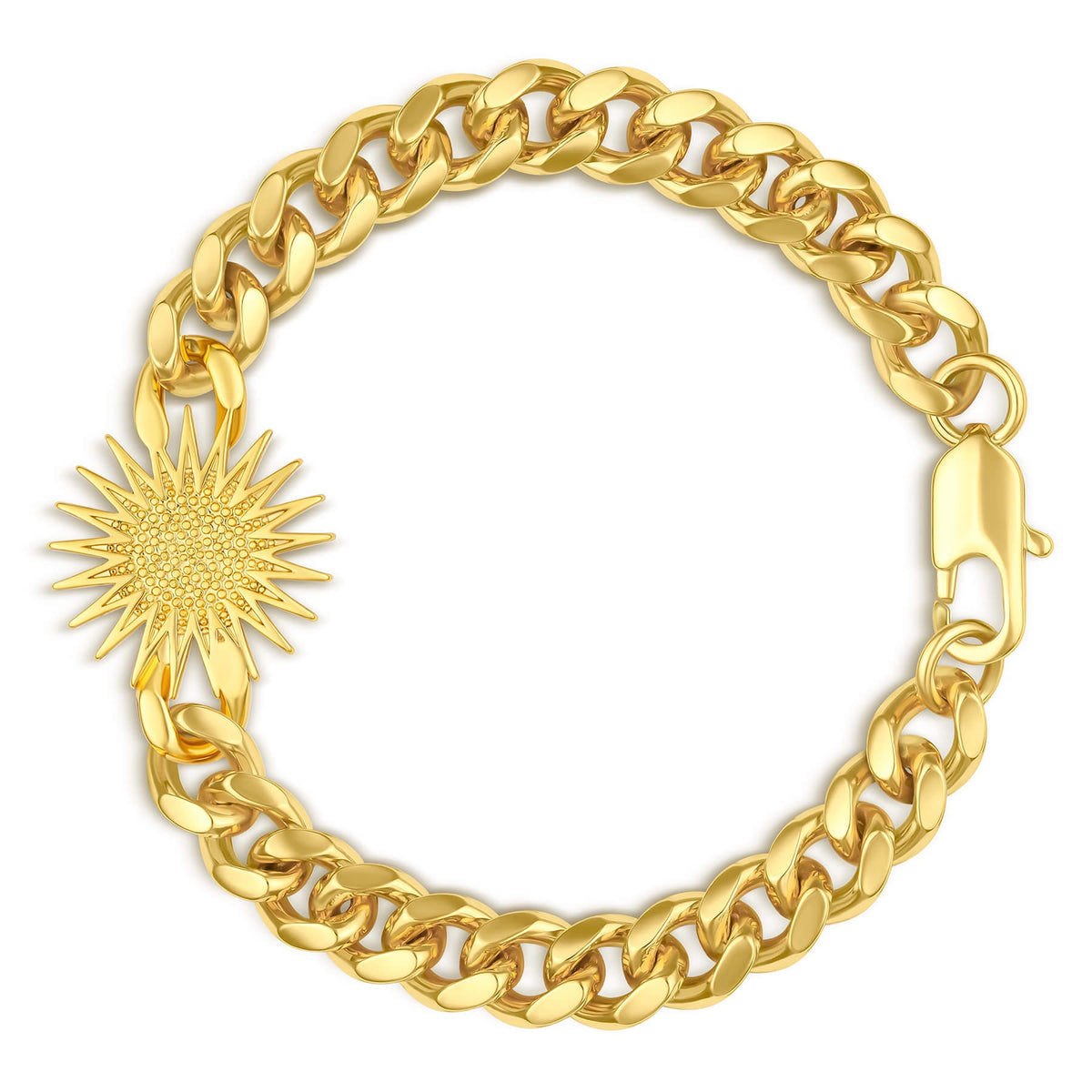 Kurdistan Wappen Armband Herren 18K Gold – Roj Sonne