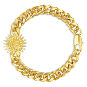 Kurdistan Wappen Armband Herren 18K Gold – Roj Sonne