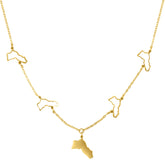 Kurdistan Landkarte 5-Anhänger Kette Damen 18K Gold | d'origine