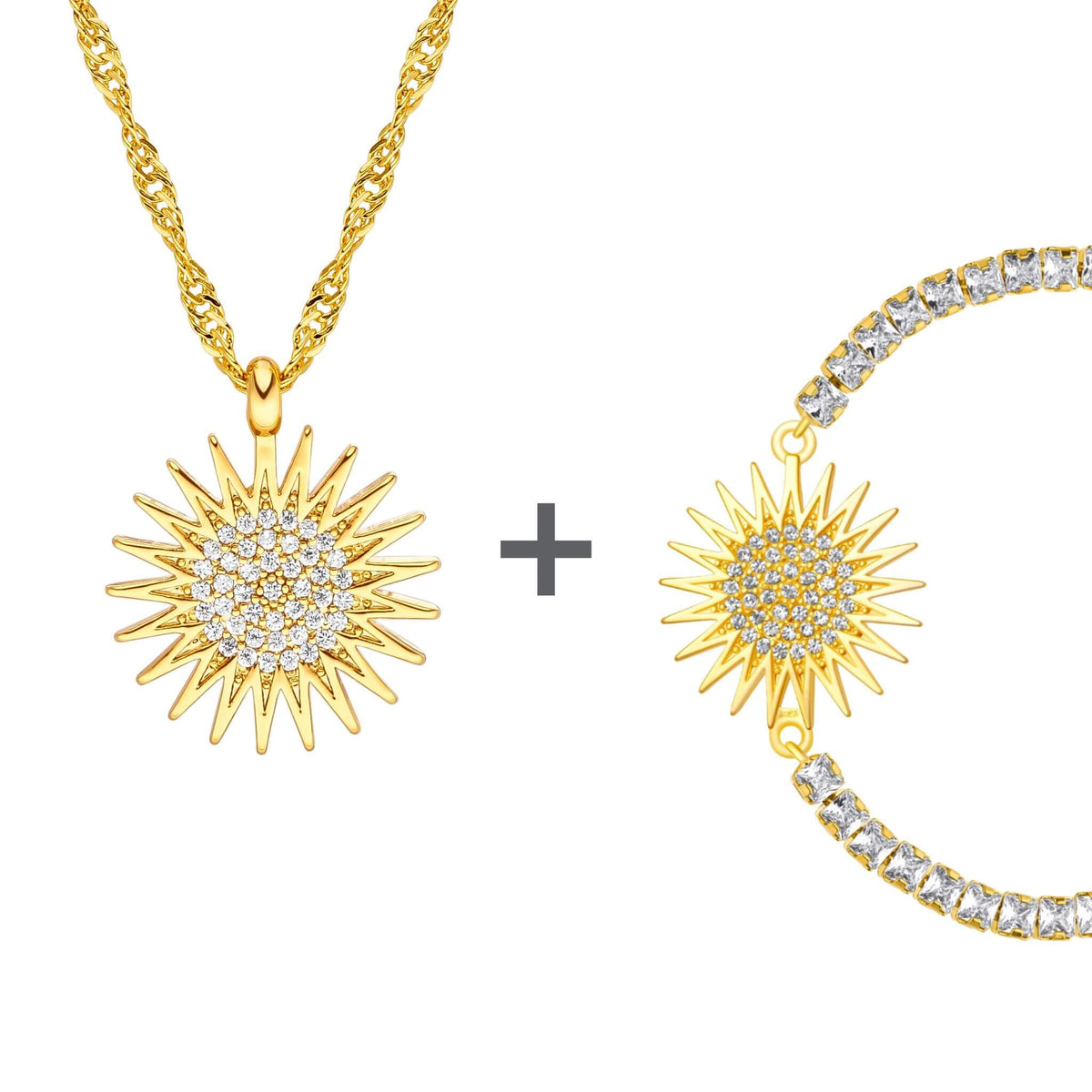 Kurdistan Roj Sonne Wappen Schmuck Set Damen 18K Gold | d'origine