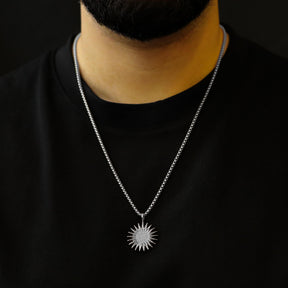 Kurdistan Emblem Necklace for Men on model