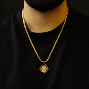 Kurdistan Emblem Necklace for Men Worn Photo – Roj Sun