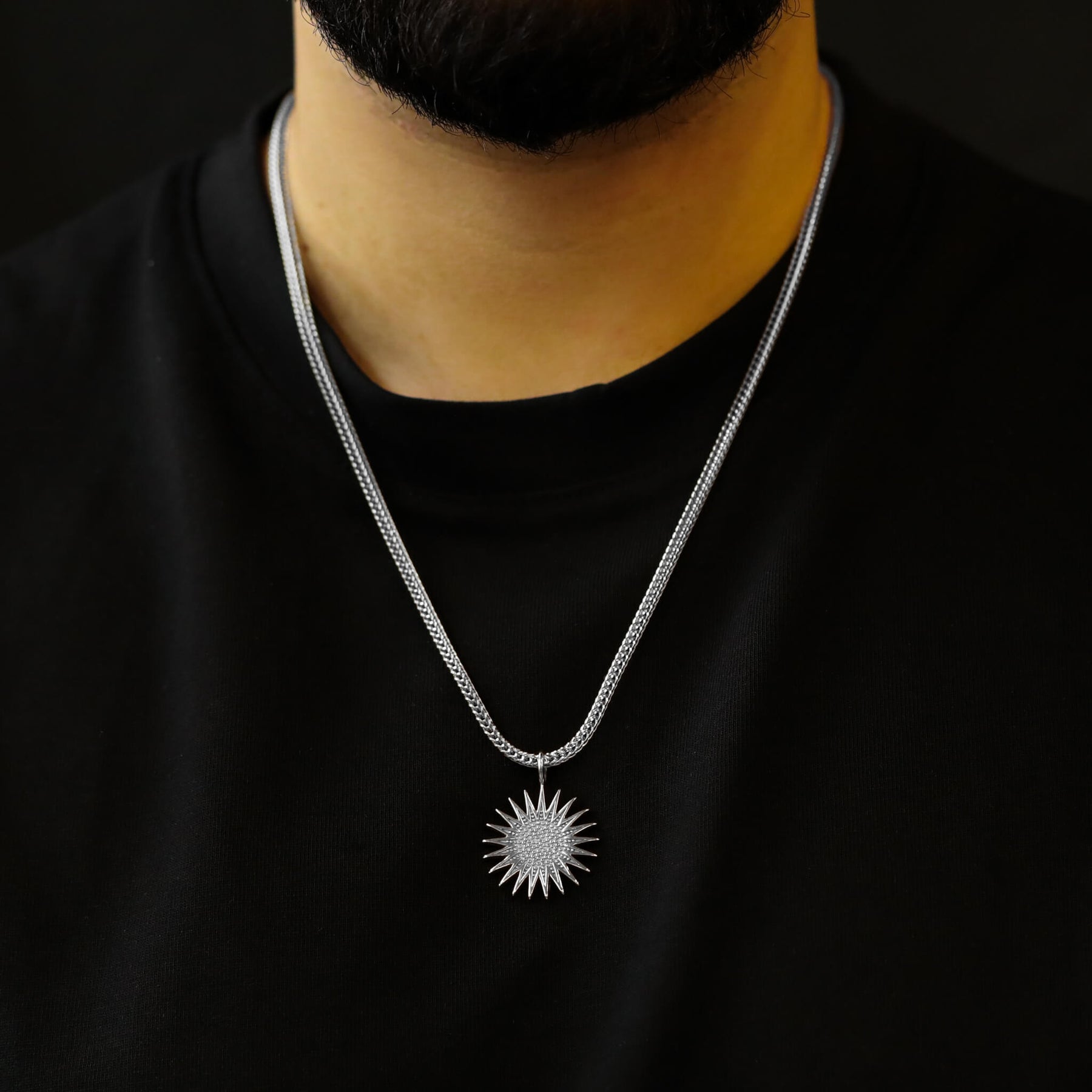 Kurdistan Emblem Necklace for Men Worn Photo – Roj Sun