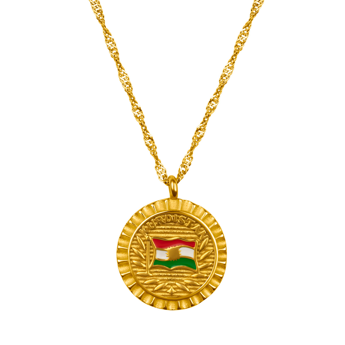 Kurdistan Flaggenkette Damen 18K Gold | d'origine