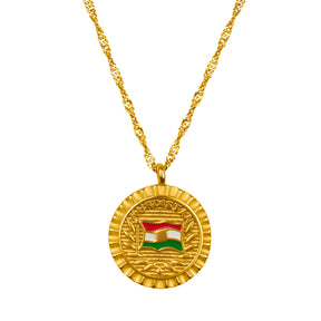 Kurdistan Flaggenkette Damen 18K Gold | d'origine
