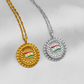 Kurdistan Flaggenkette Damen Edelstahl – Flagge