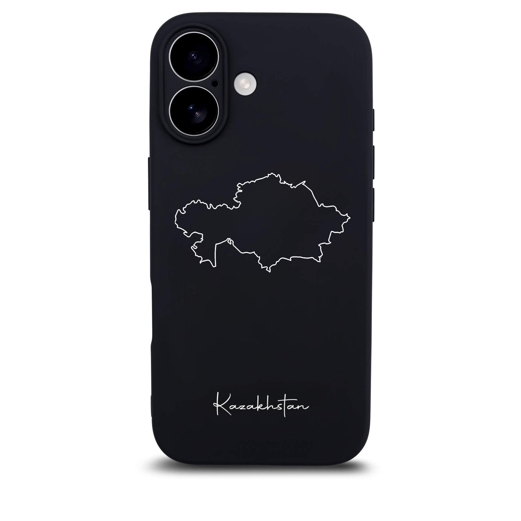 Kasachstan Handyhülle für iPhone 17 – Rückseite mit Landkarte und Schriftzug