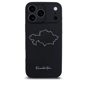 Kasachstan Handyhülle für iPhone 17 Pro – Rückseite mit Landkarte und Schriftzug