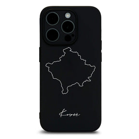 Kosovo Handyhülle für iPhone 13 bis 16 – Rückseite mit Landkarte und Schriftzug